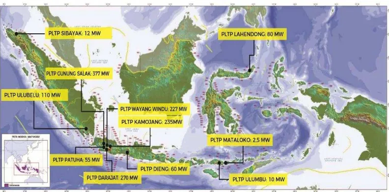 Gambar 2.1 : Sebaran PLTP Terpasang Per Desember 2016 