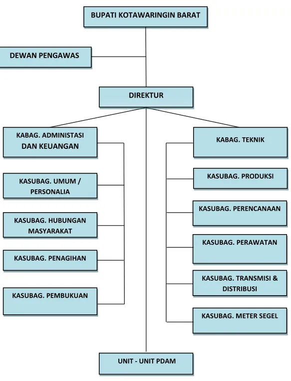 Gambar 4.1 Struktur Organisasi PDAM Tirta Arut  Kabupaten Kotawaringin  Barat 