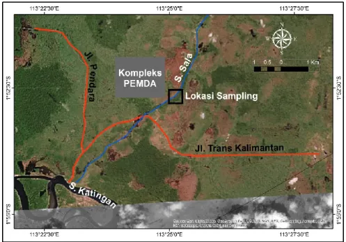 Gambar 1.  Peta lokasi sampling di Sungai Sala 