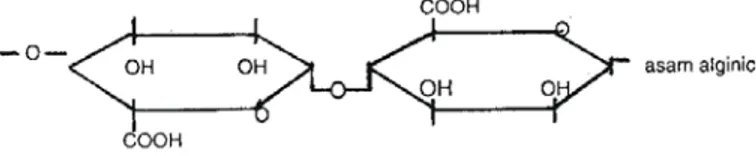 Gambar 2.1. Struktur molekul asam alginat. 