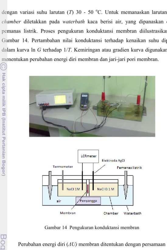 Gambar 14  Pengukuran konduktansi membran 