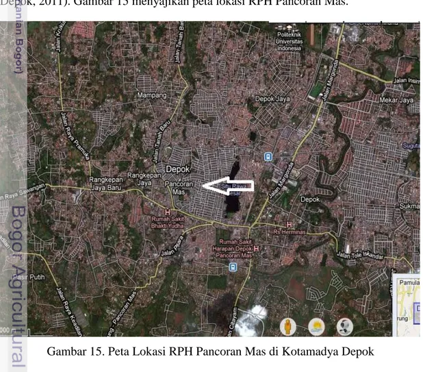 Gambar 15. Peta Lokasi RPH Pancoran Mas di Kotamadya Depok 