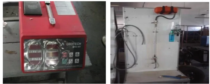 Gambar 2.2. (a) Gas analyzer  (b)  Buret 