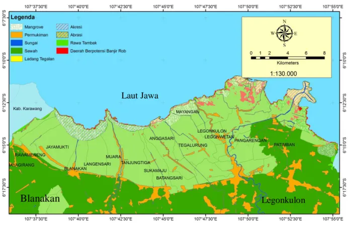 Gambar 7. Peta Tata Guna Lahan Kabupaten Subang Jawa Barat 