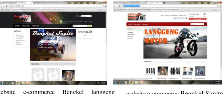 Gambar 13. website e-commerce dari masing-masing mitra 