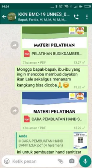 Gambar 3. Pelaksanaan Pelatihan  Budikdamber Secara Daring 