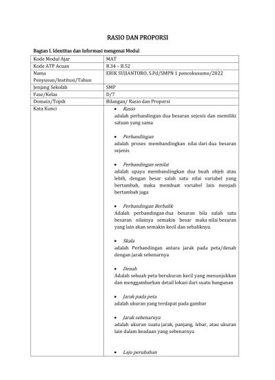 RASIO DAN PROPORSI. Perbandingan Adalah Proses Membandingkan Nilai Dari ...