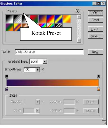 Gambar 20. Kotak Dialog Gradient Editor