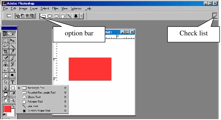 Gambar 25. Menggambar Bentuk dengan Shape Tool 