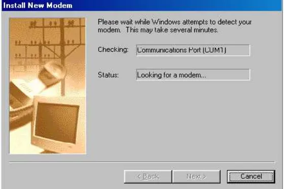 Gambar 13. Jendela Deteksi Modem Oleh Windows 