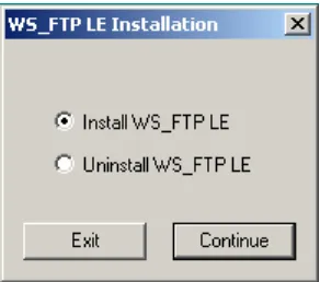Gambar 1. Menu Awal pada Instalasi WS_FTP. 