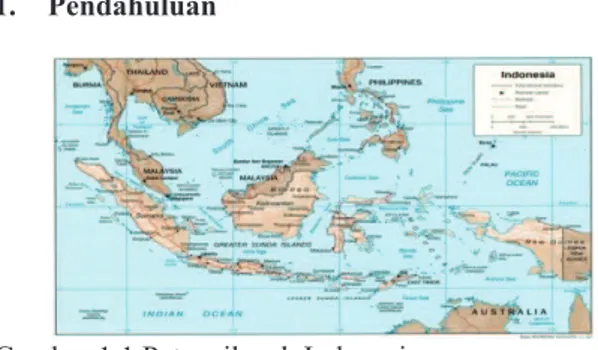 Gambar 1.1 Peta wilayah Indonesia  (Sumber: http://www.lib.utexas.edu) 