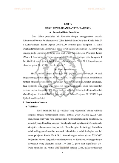 BAB IV HASIL PENELITIAN DAN PEMBAHASAN A. Deskripsi Data Penelitian ...