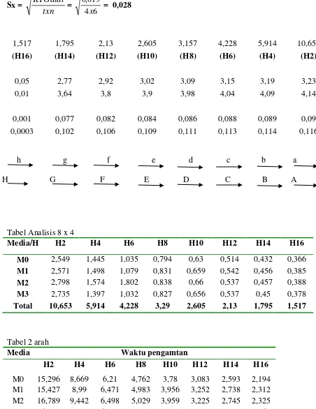 Tabel Analisis 8 x 4 