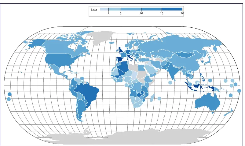 Figure 2. Climate legislation in 164 countries in 1997 