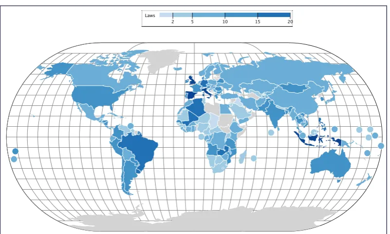 Figure 2. Climate legislation in 164 countries in 1997 