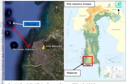 Gambar 4.1 Peta lokasi Pulau Barrang Lompo dilihat dari Makassar 