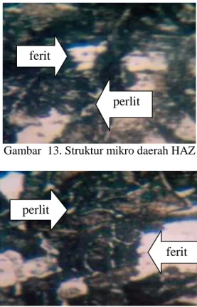 Gambar  12. Struktur mikro daerah lasan  