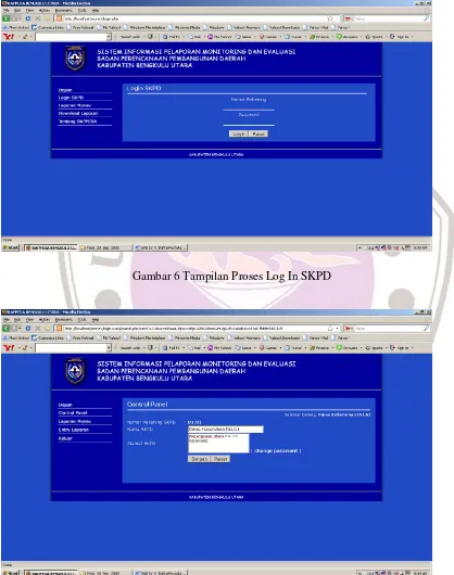 Gambar 6 Tampilan Proses Log In SKPD
