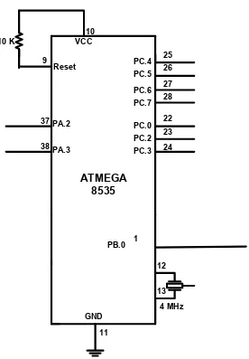 Gambar 3.2 Rangkaian Mikrokontroller ATmega 8535 