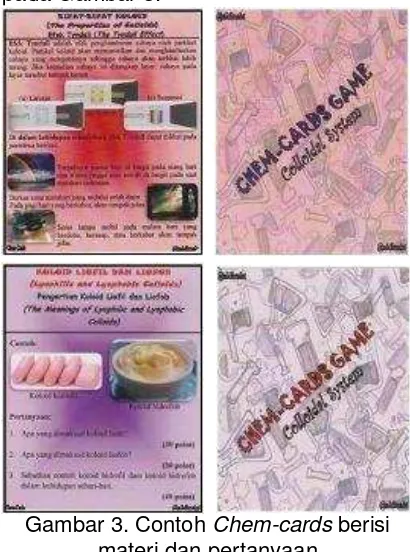 Gambar 3. Contoh Chem-cards berisi 