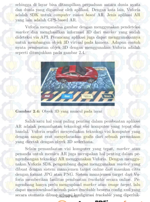 Gambar 2.4: Obyek 3D yang muncul pada layar