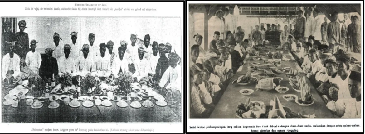 Gambar 2. Aktivitas Slametan di Kampung  Sumber: Bintang Hindia, No. 1 Thn II, 1904, hlm