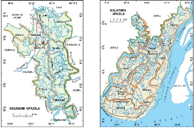 Table 1. Distribution and extent of different categories of soil salinity in the studied saline areas of Bangladesh