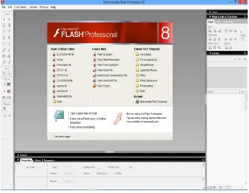 Gambar 2.1 Tampilan awal pada Macromedia Flash 8 