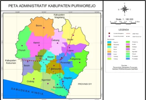 Gambar 2.1 Peta Kabupaten Purworejo  (Sumber: pa-purworejo.go.id) 