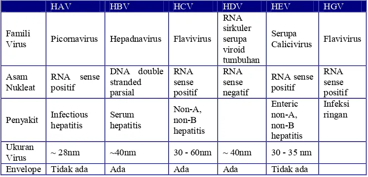 Tabel 8. Morfologi Virus Hepatitis 