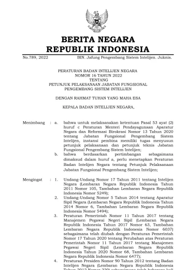 BERITA NEGARA REPUBLIK INDONESIA