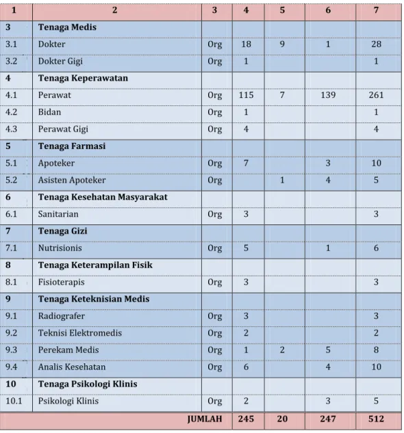Tabel 2    SDM RS. Jiwa Sambang Lihum Berdasarkan Berdasarkan Spesifikasi Pendidikan 