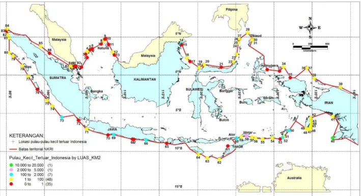 Gambar 6. Pulau-pulau kecil terluar Indonesia rawan tenggelam terhadap naiknya permukaan laut