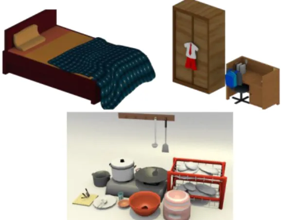 Gambar  09.  Properti  furniture  kamar  dan  peralatan  makan  di  rumah  Adri 