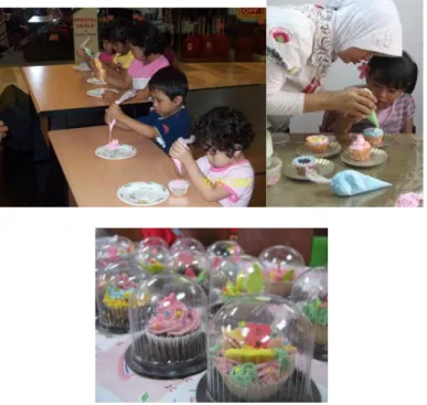 Gambar 4.6 Anak-anak menghias cupcake dan ditempatkan dalam plastik  (Sumber: http://cupcakesjakarta.com/paket-aktivitas-menghias-cupcake/) 