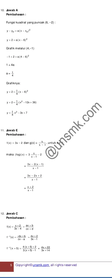 Grafik melalui (4,1) 