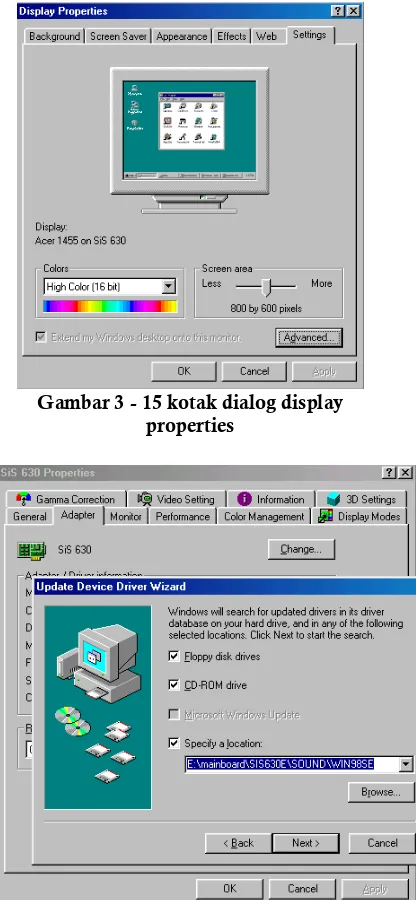 Gambar 3 - 15 kotak dialog display 