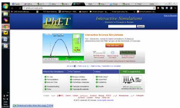 Gambar 1. Homepage Website PhET