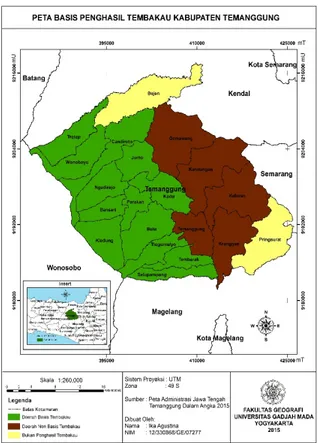 Gambar 1 Peta Daerah Penghasil Tembakau Kabupaten  Temanggung 