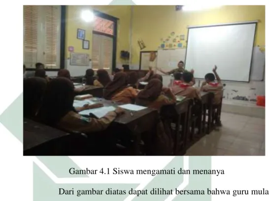 Gambar 4.1 Siswa mengamati dan menanya 