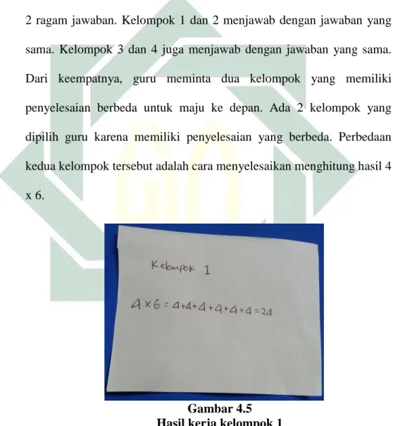 Gambar 4.5  Hasil kerja kelompok 1 