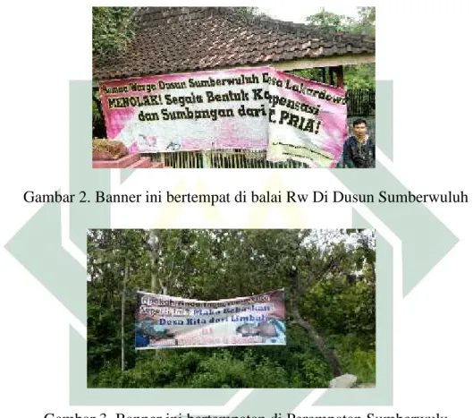 Gambar 2. Banner ini bertempat di balai Rw Di Dusun Sumberwuluh