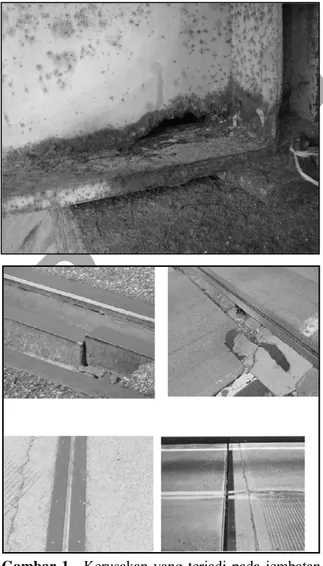 Gambar 1.  Kerusakan yang terjadi pada jembatan  konvensional