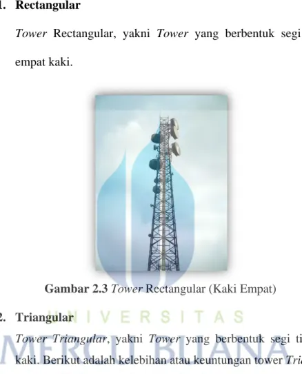 Gambar 2.3 Tower Rectangular (Kaki Empat)  2.  Triangular 