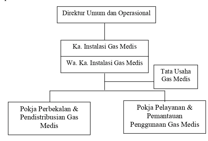 Gambar 3.4 Struktur Organisasi Instalasi Gas Medis RSUP H. Adam Malik 