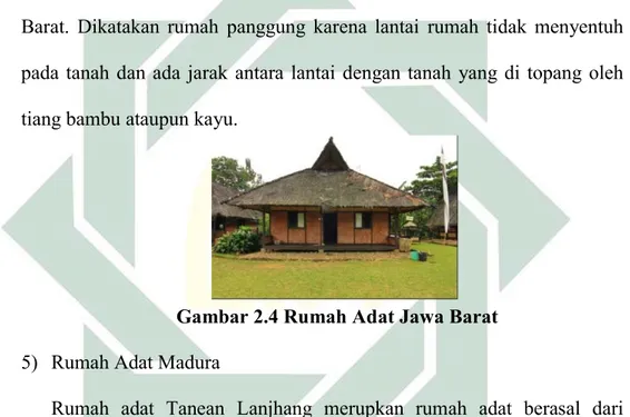 Gambar 2.4 Rumah Adat Jawa Barat  5)  Rumah Adat Madura 