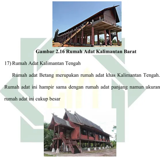 Gambar 2.17 Rumah Adat Kalimantan Tengah  18) Rumah Adat Kalimantan Timur 