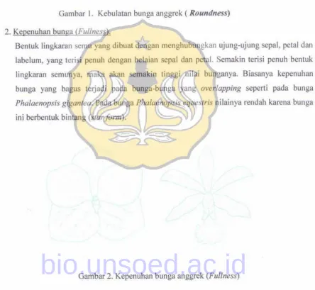 Gambar 1. Kebulatan bunga anggrek ( Roandness'S