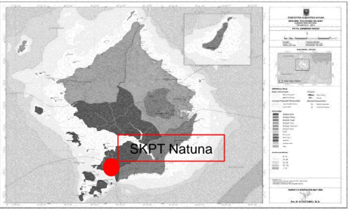 Gambar 1 Peta administrasi Kabupaten Natuna dan Lokasi SKPT Natuna SKPT Natuna 